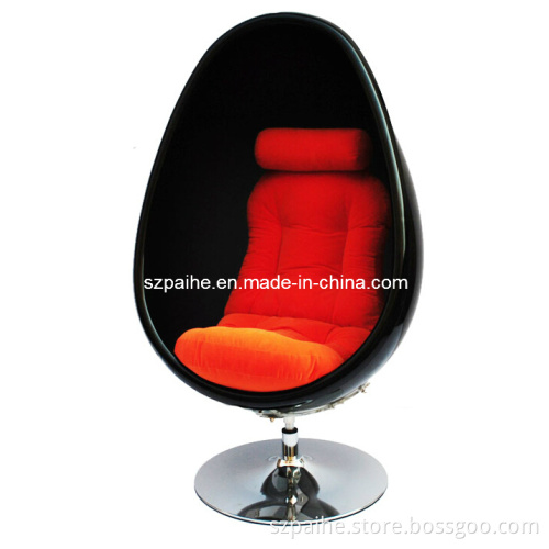 Black Acrylic Pyriform Rotating Bubble Chair